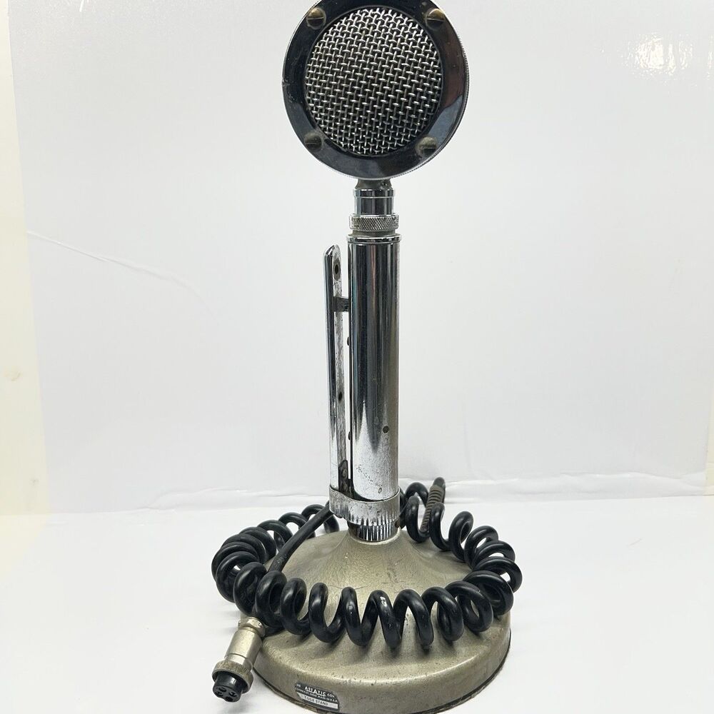 Vintage Astatic CB Base Station/ Lollipop Microphone w/T-UG8 Stand UNTESTED-USA